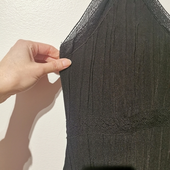 Zara oversized black lace detail maxi dress - Picture 4 of 6